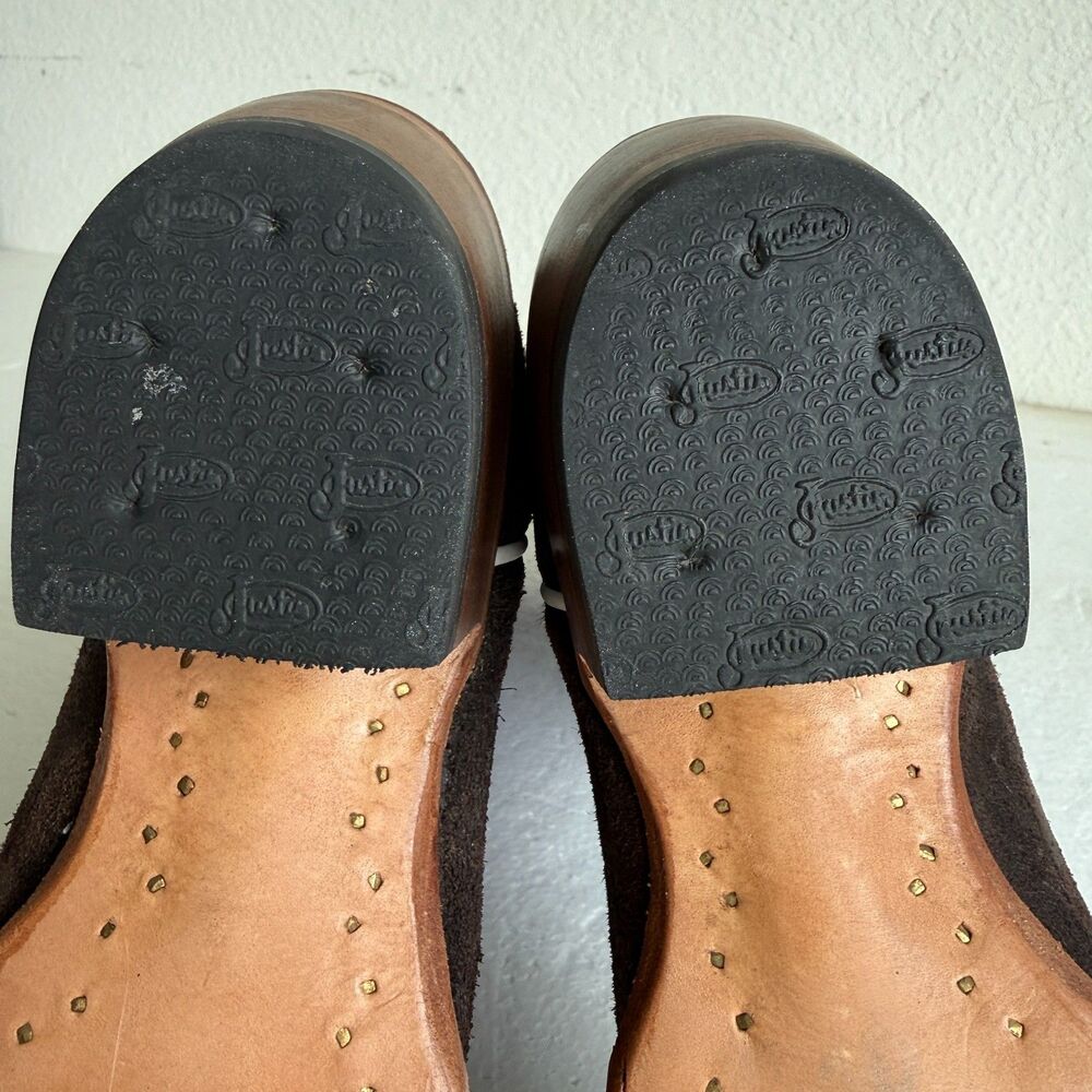Justin Women's Hattie Square Toe Casual Boots Low Heel 1-2" Size 6B Royal Purple - Picture 13 of 14
